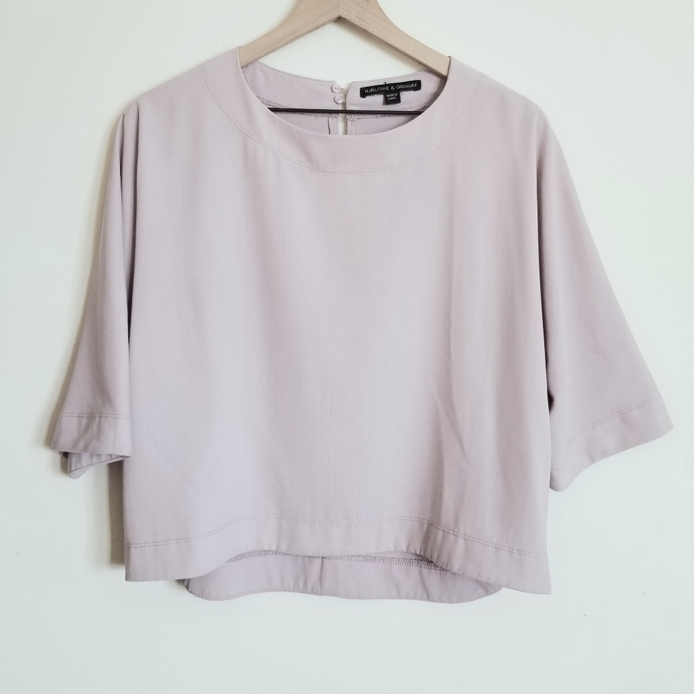 PALE MAUVE CROPPED BLOUSE